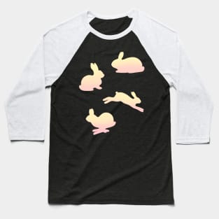 Pastel Easter Bunny Rabbit Pink and Yellow Baseball T-Shirt